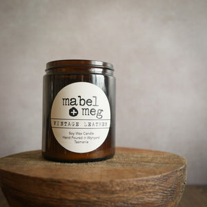 Vintage leather classic soy candle