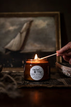 Load image into Gallery viewer, Ocean Whisper soy candle by mable + meg xl being lit